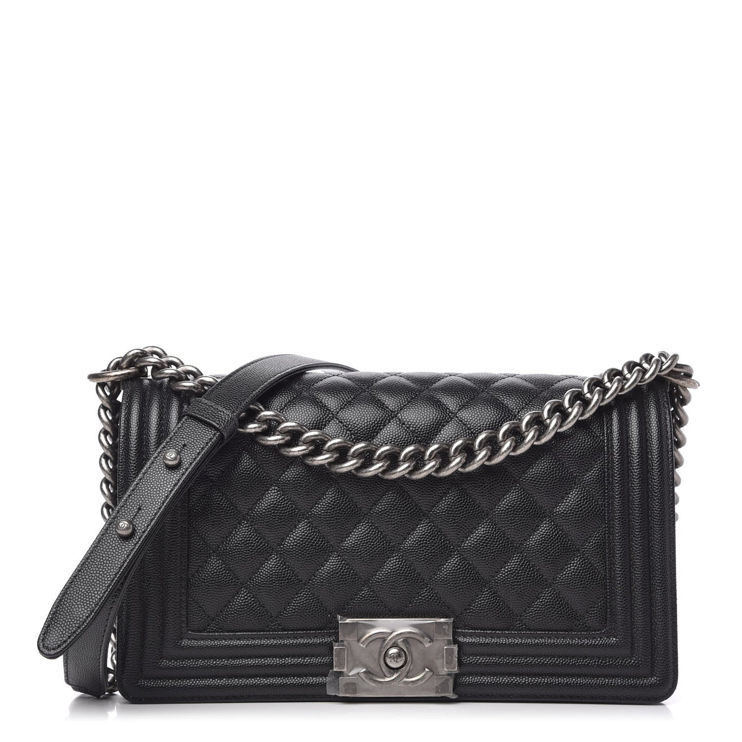 Caviar Quilted Medium Boy Flap Black