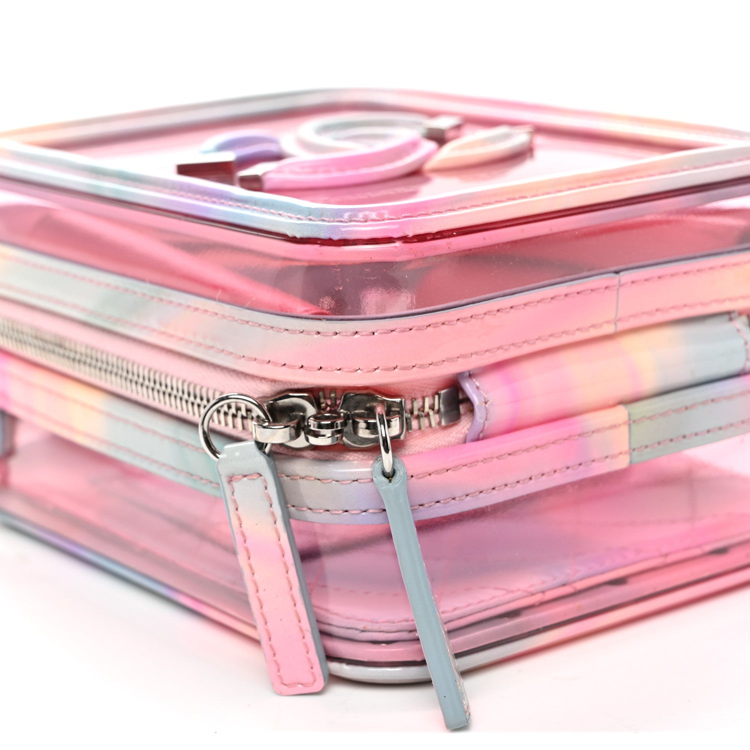 Chanel PVC Patent Calfskin Patent Lambskin Vertical Vanity Case Pink 9 of 10