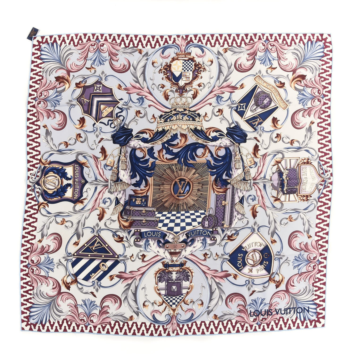 Louis Vuitton Silk Trunks And Bags Square Scarf Multicolor 1 of 9