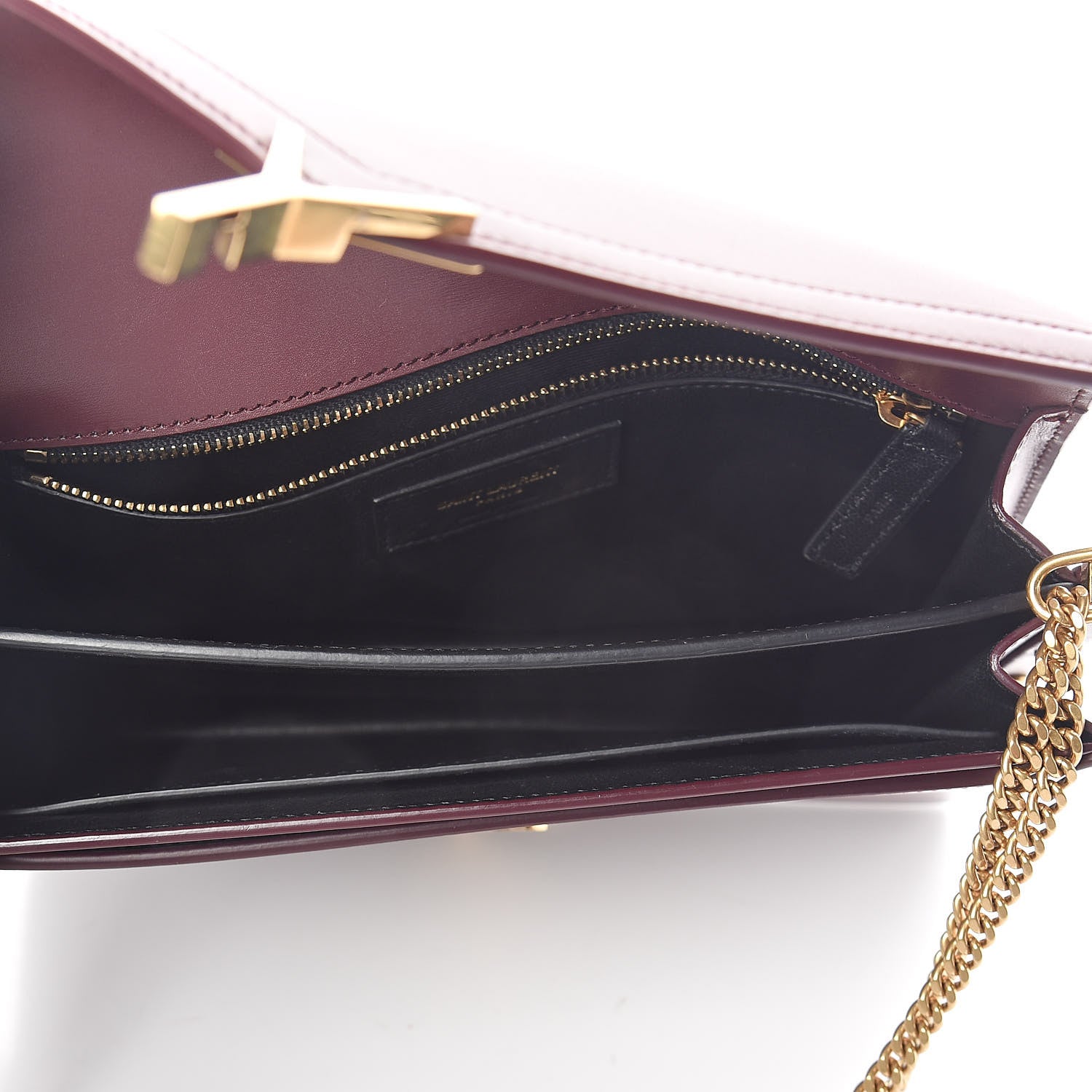 Saint Laurent Smooth Calfskin Monogram Cassandra Clasp Bag Rouge Legion 5 of 9