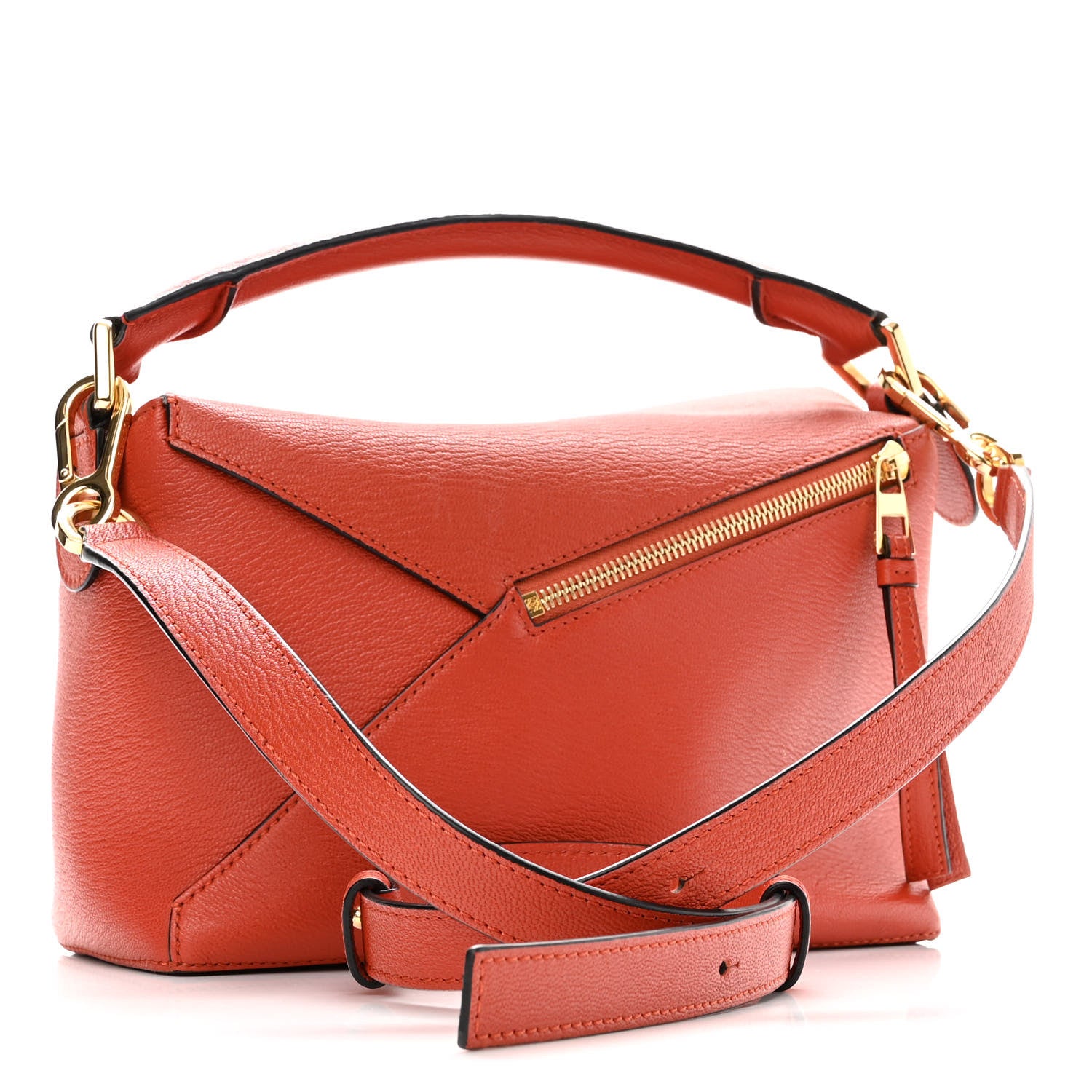Loewe Goatskin Small Puzzle Bag Orange 3 of 9