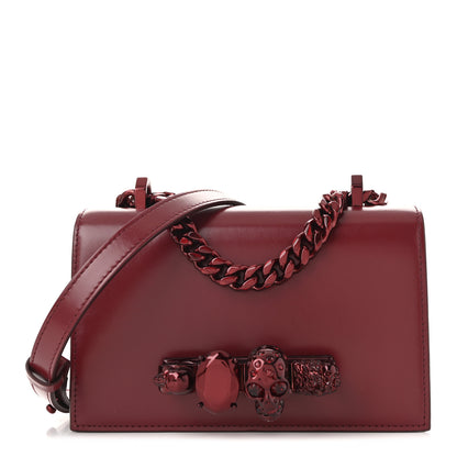Alexander McQueen Calfskin Mini Jeweled Knuckle Satchel Red 1 of 10