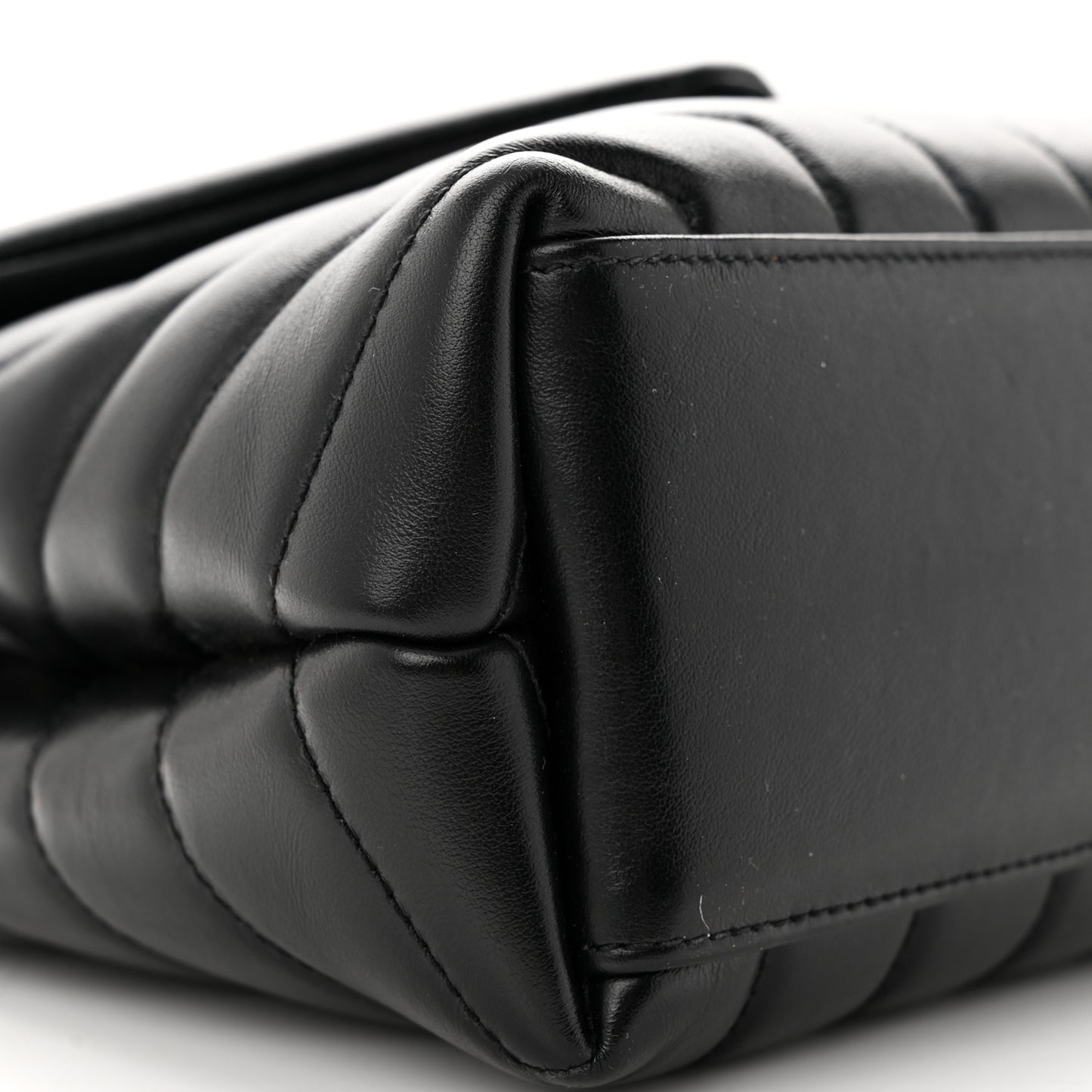 Calfskin Y Quilted Monogram Small Loulou Chain Satchel Black