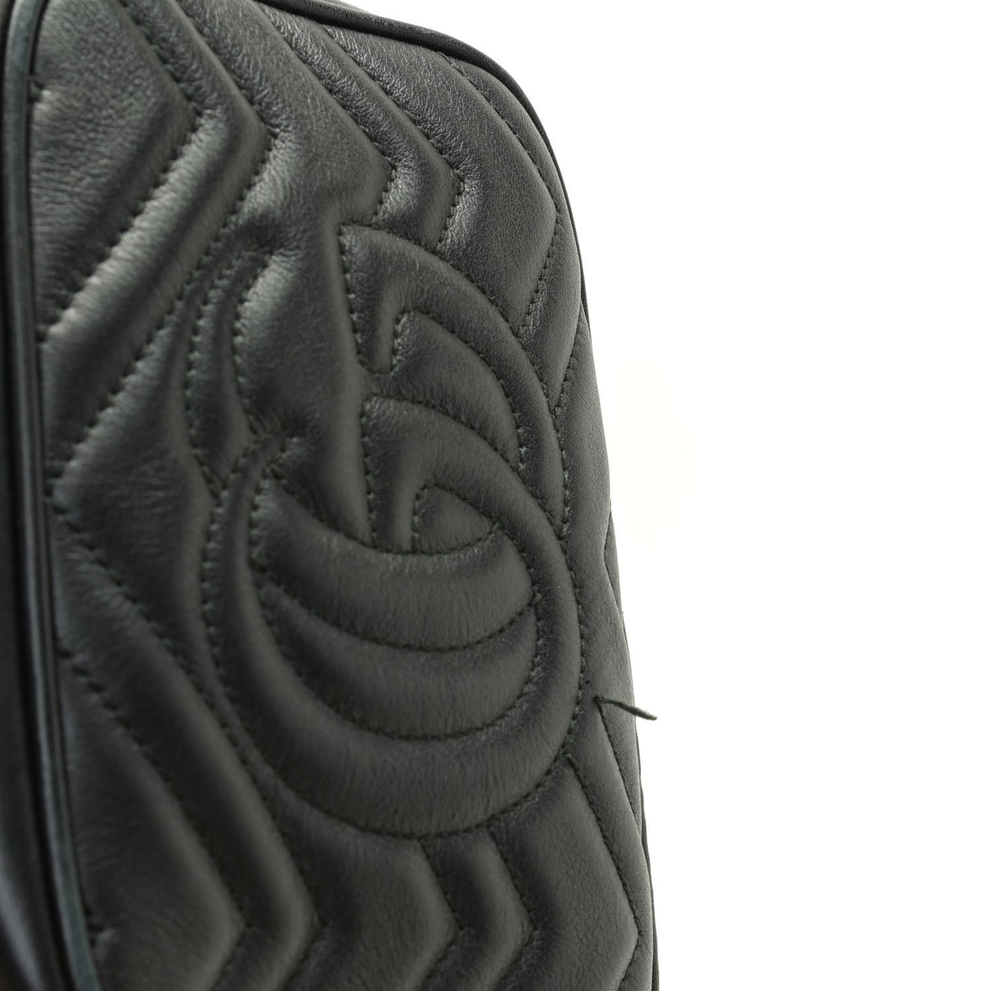 Calfskin Matelasse Mini GG Marmont Chain Shoulder Bag Black