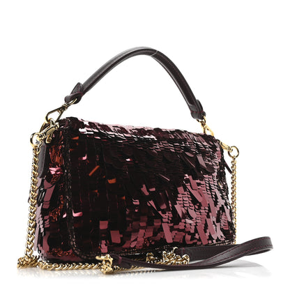 Fendi Sequin Paillettes Vitello Grace Sex and the City Mini Baguette Granata 3 of 10
