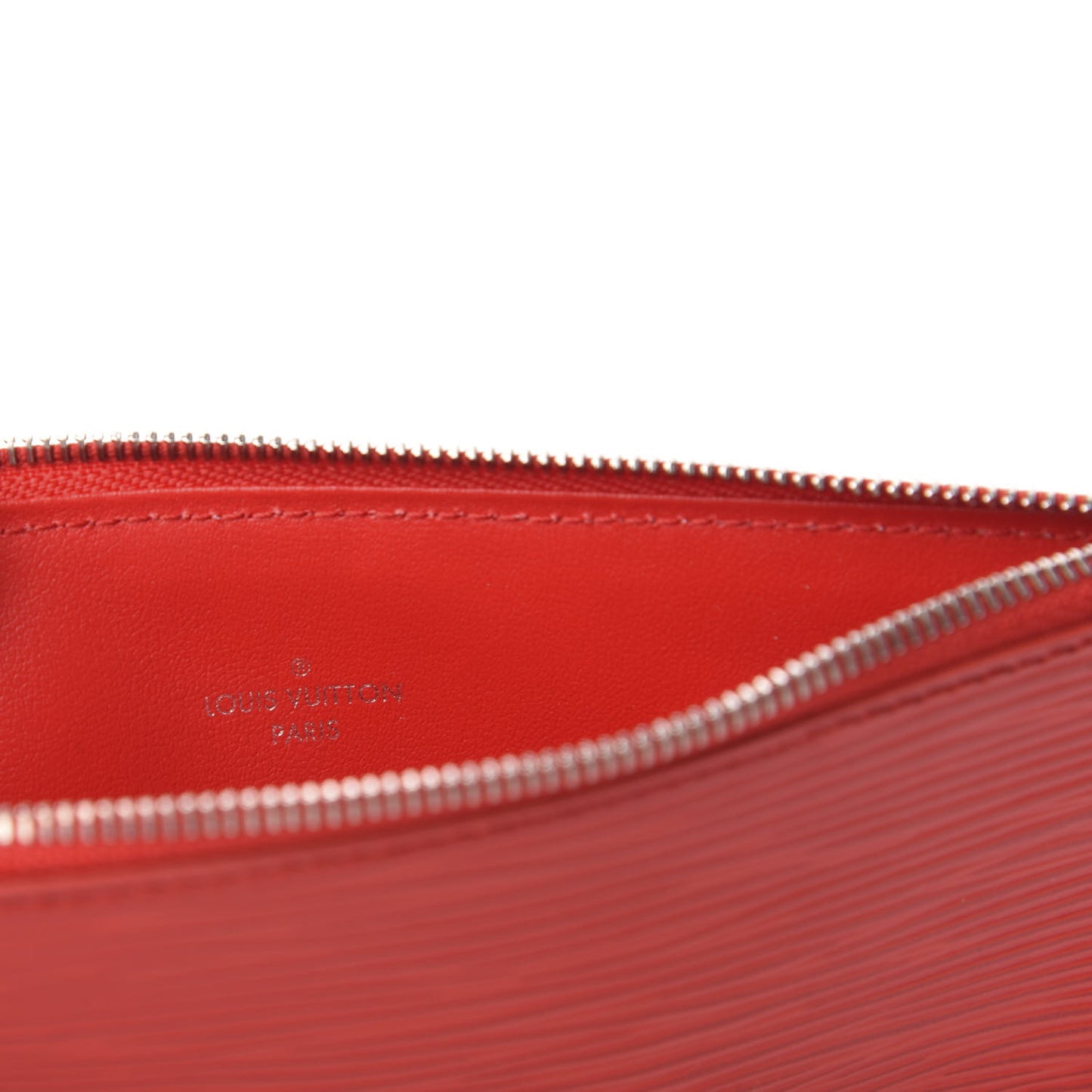 Epi Felicie Chain Wallet Zippered Insert Coquelicot