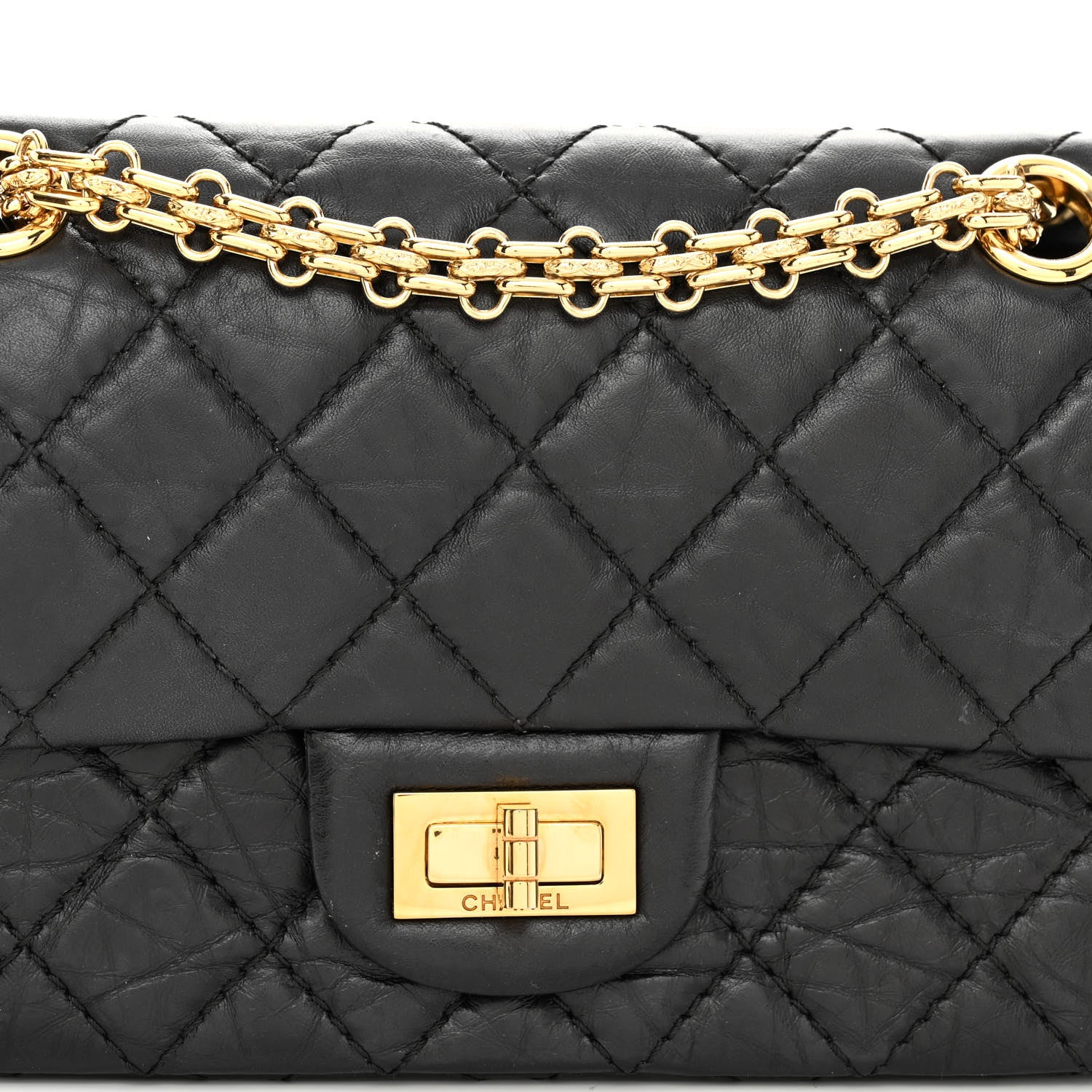 Chanel Aged Calfskin Quilted 2.55 Reissue Mini Flap Black 7 of 11