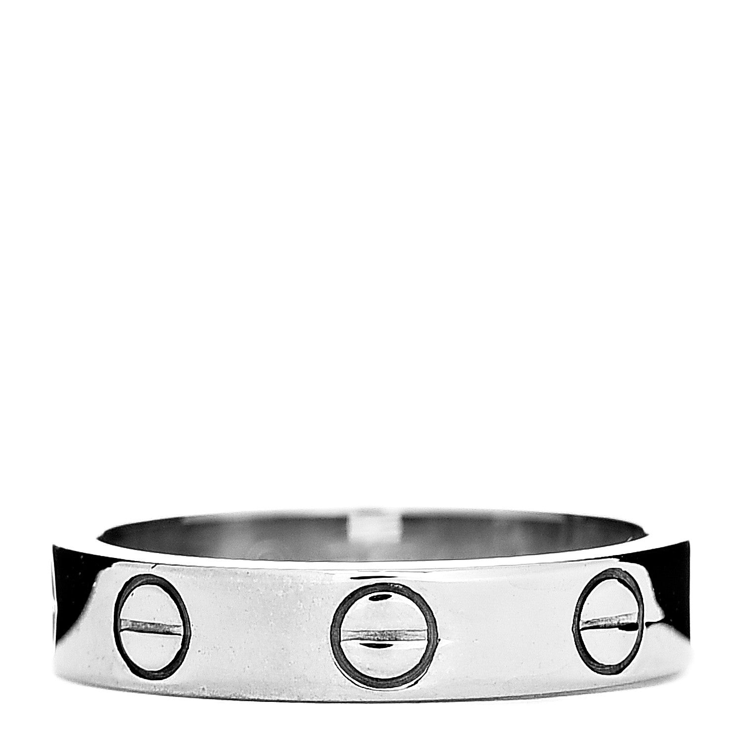 Cartier 18K White Gold 3.5mm LOVE Wedding Band Ring 46 3.75 1 of 5