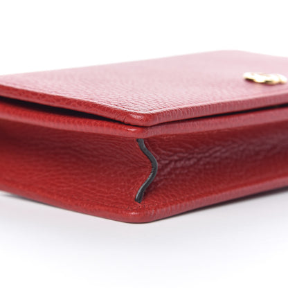 Gucci Dollar Calfskin Mini GG Marmont Chain Wallet Hibiscus Red 8 of 10
