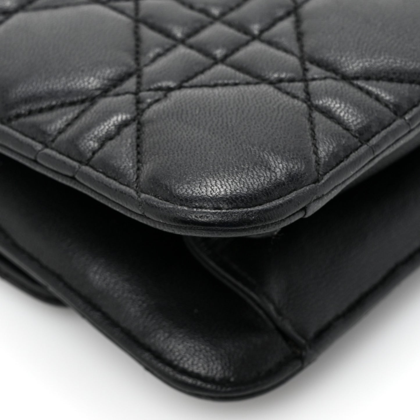 Lambskin Cannage Miss Dior Promenade Pouch Black