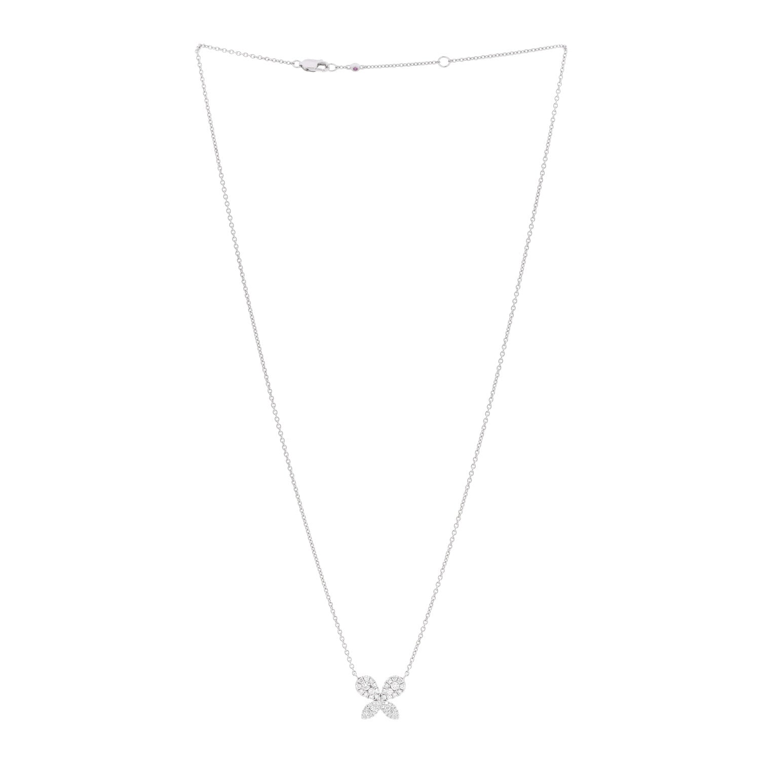 Roberto Coin 18K White Gold Diamond Butterfly Pendant Necklace 2 of 4
