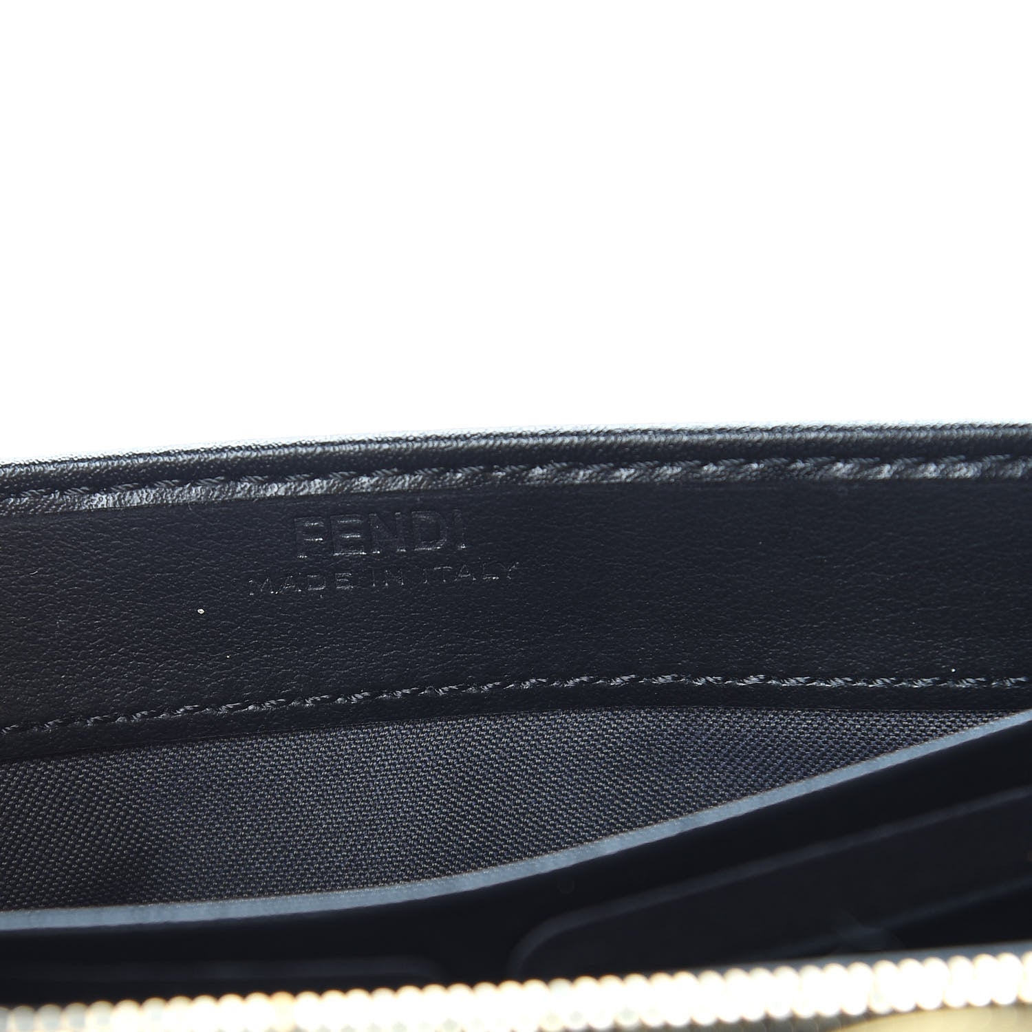 Fendi Vitello Liberty F is Fendi Bi-Color FF 1974 Embossed Continental Envelope Wallet Maya Black 6 of 8