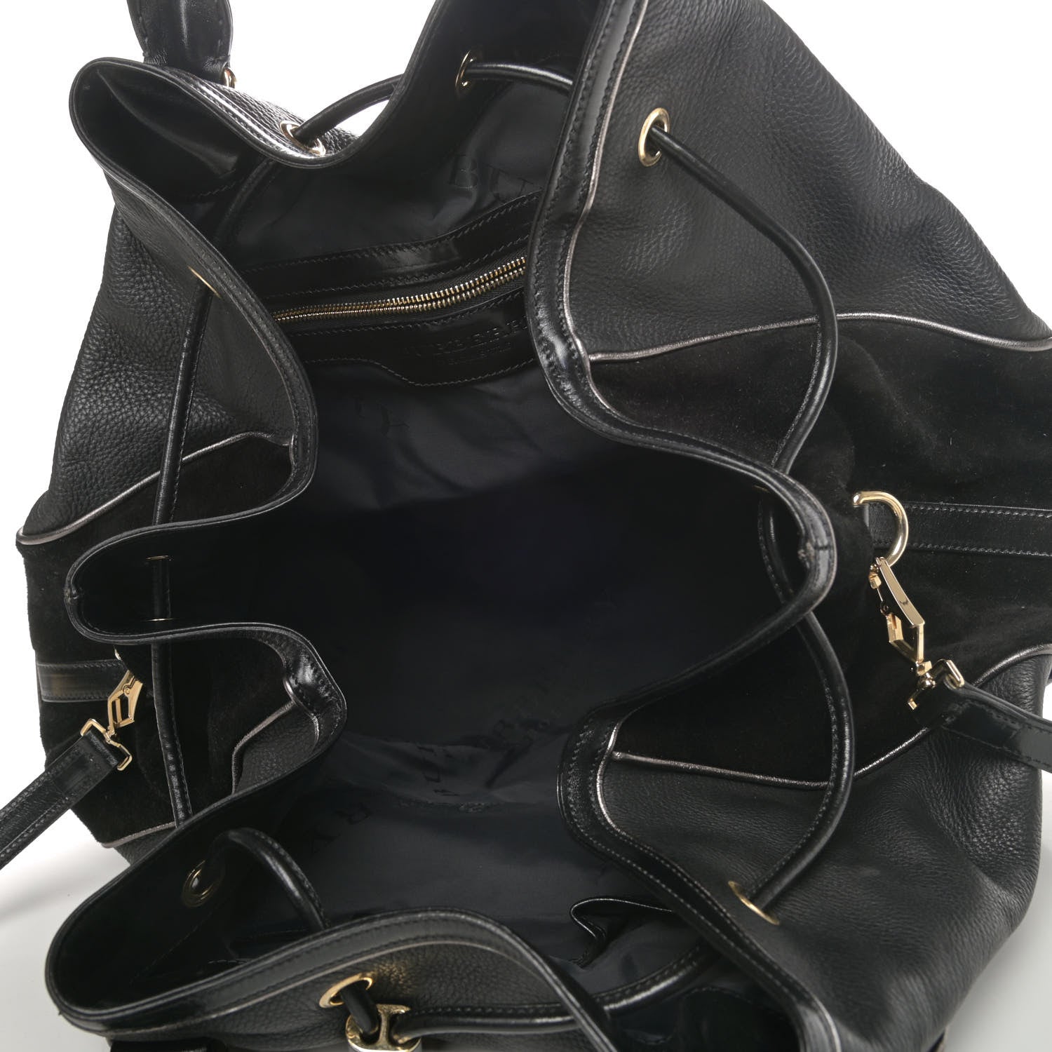 Burberry Prorsum Suede Earlsburn Mixed Media Tote Black 4 of 4