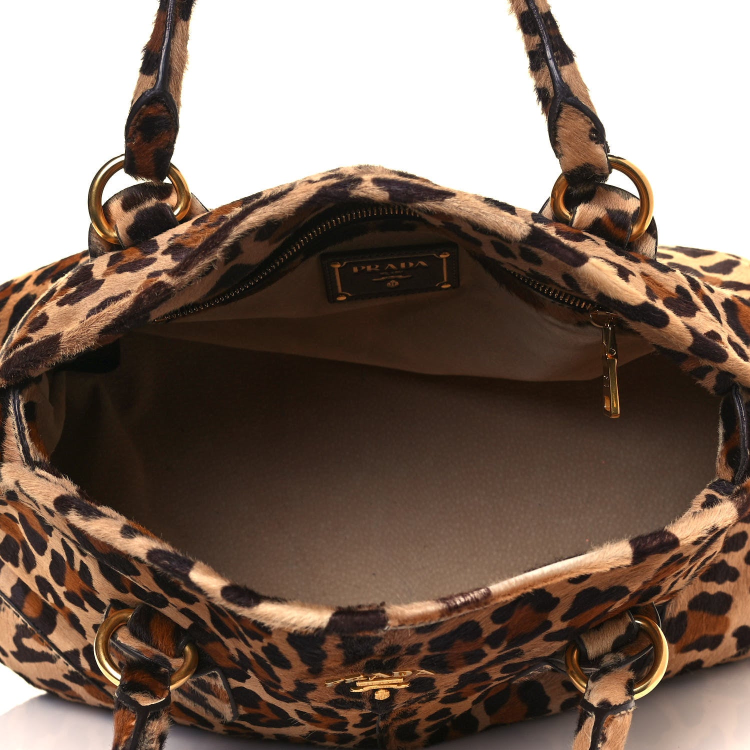 Prada Cavallino Leopard Print Bauletto Sabbia Moro 4 of 13