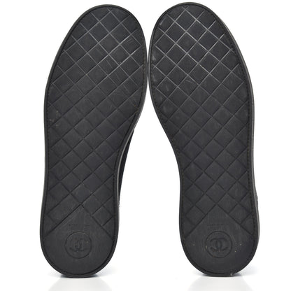 Chanel Stretch Fabric Grosgrain Pearl Cap Toe CC Moccasin Loafers 37.5 Black 5 of 9