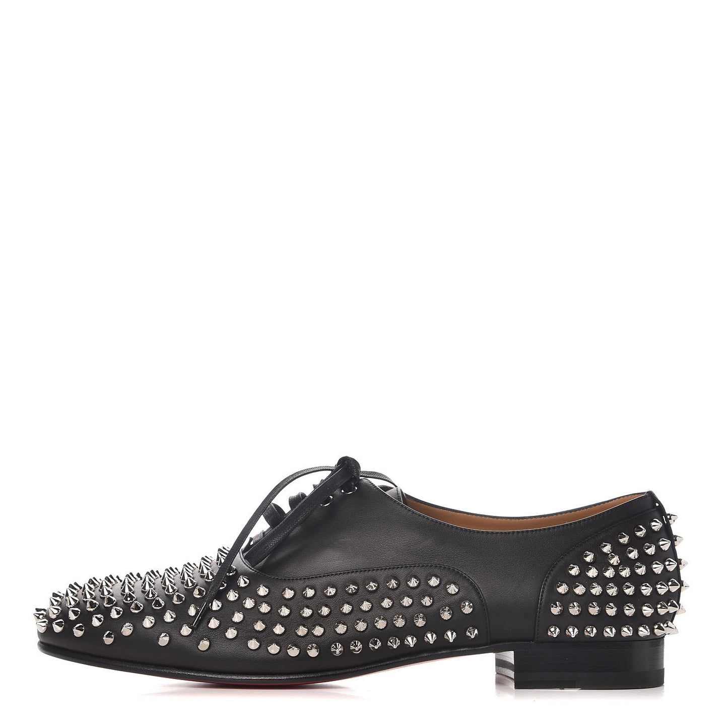 Calfskin Spike Mens Freddy Flat 45 Black