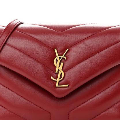 Saint Laurent Calfskin Y Quilted Monogram Toy Loulou Crossbody Bag Rouge 9 of 19