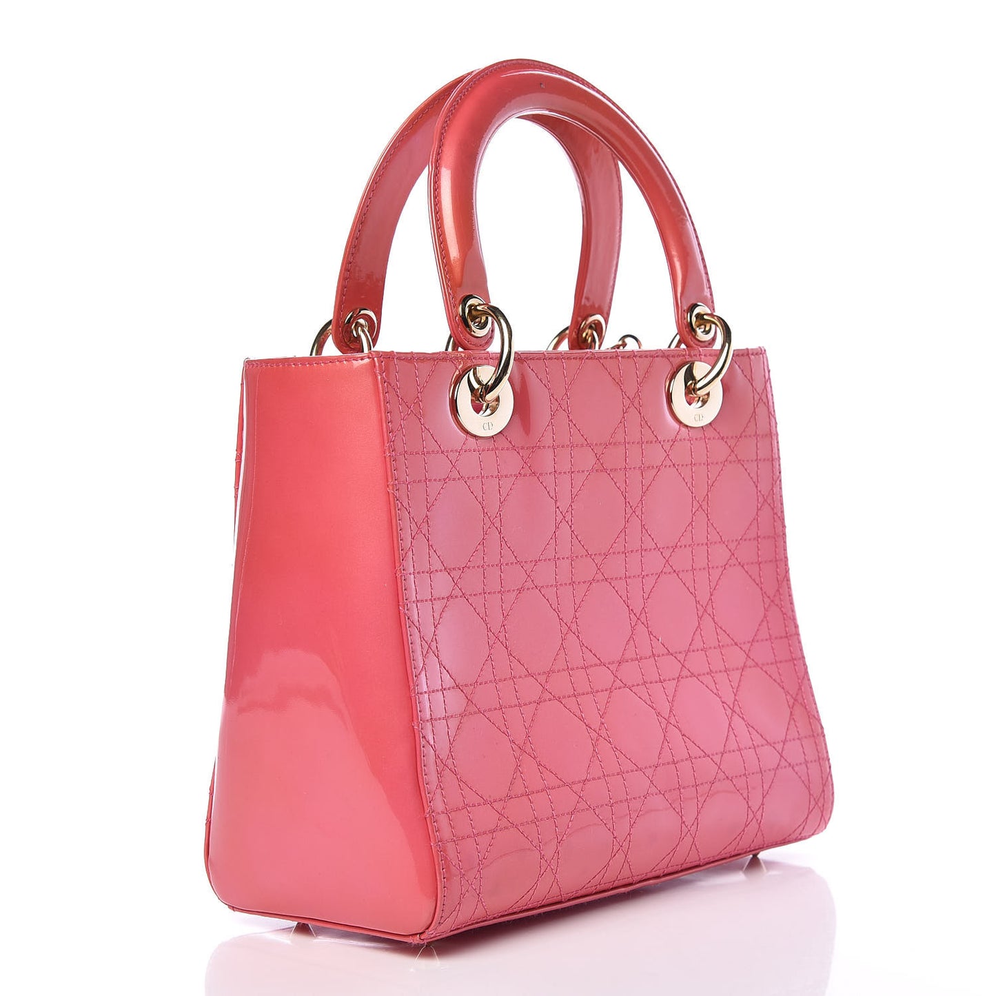 Patent Cannage Medium Lady Dior Pink