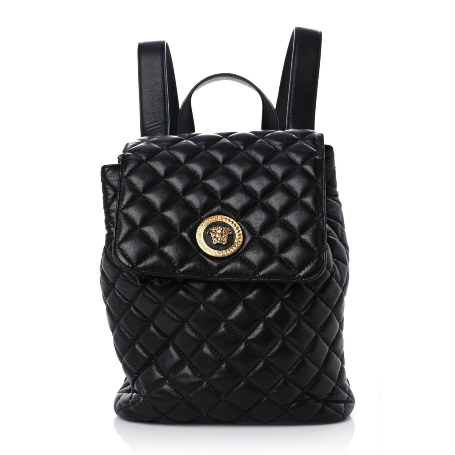 Versace Calfskin Quilted Medusa Backpack Black 1 of 10