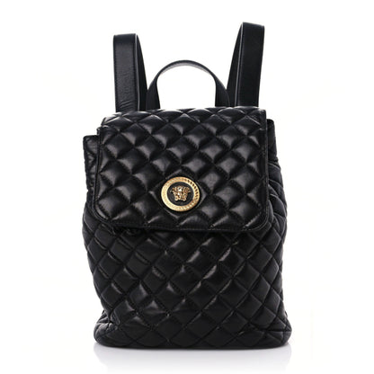 Versace Calfskin Quilted Medusa Backpack Black 1 of 10