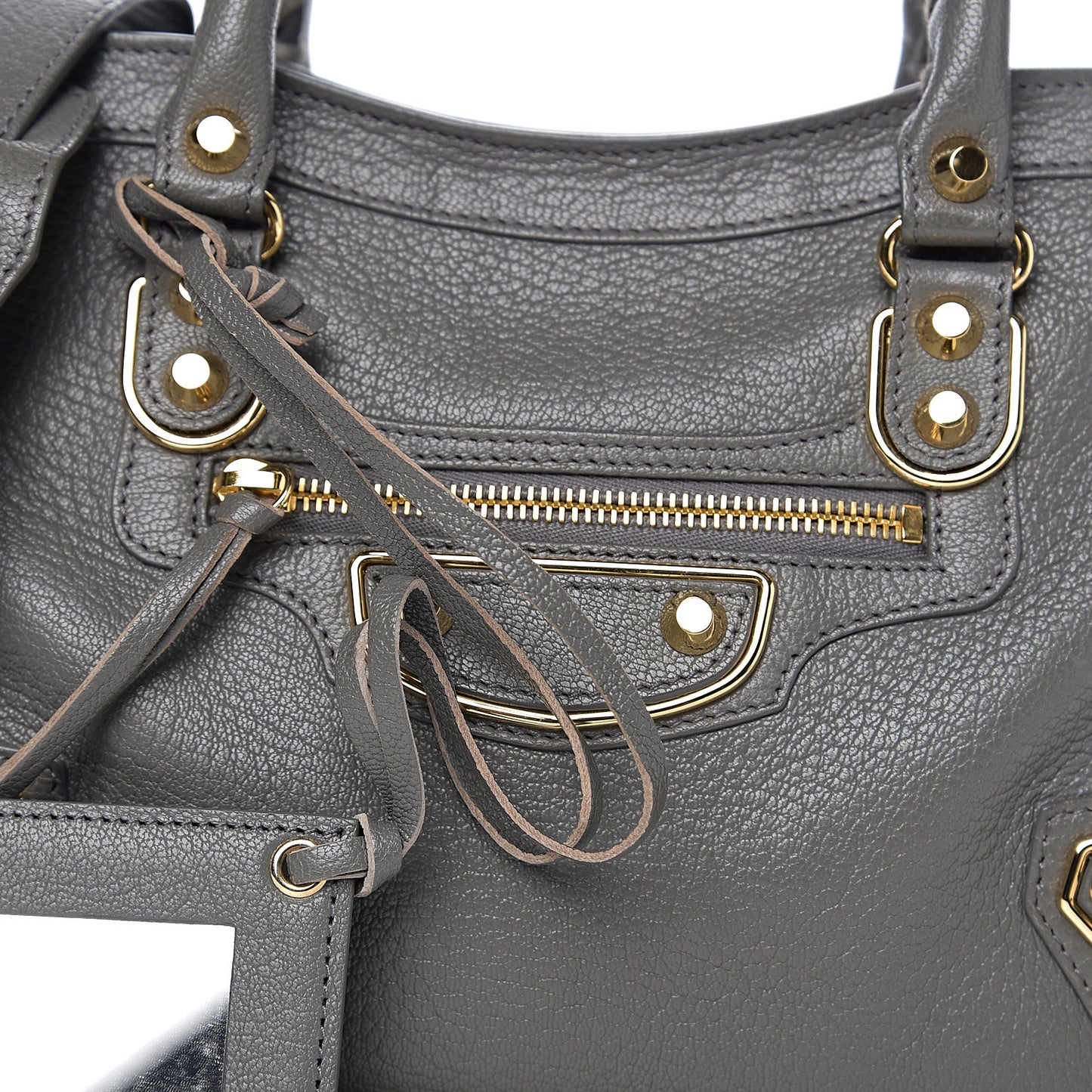 Chevre Gold Metallic Edge Hardware S City Gris Acier