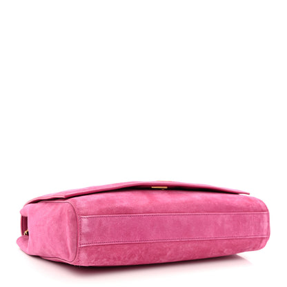 Saint Laurent Smooth Calfskin Suede Medium Reversible Monogram Kate Satchel Rose Rubis 13 of 20