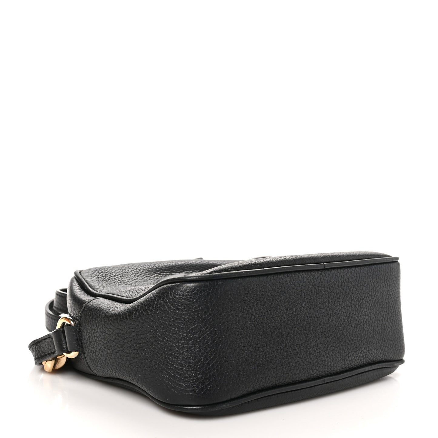 Pebbled Calfskin Small Soho Disco Bag Black