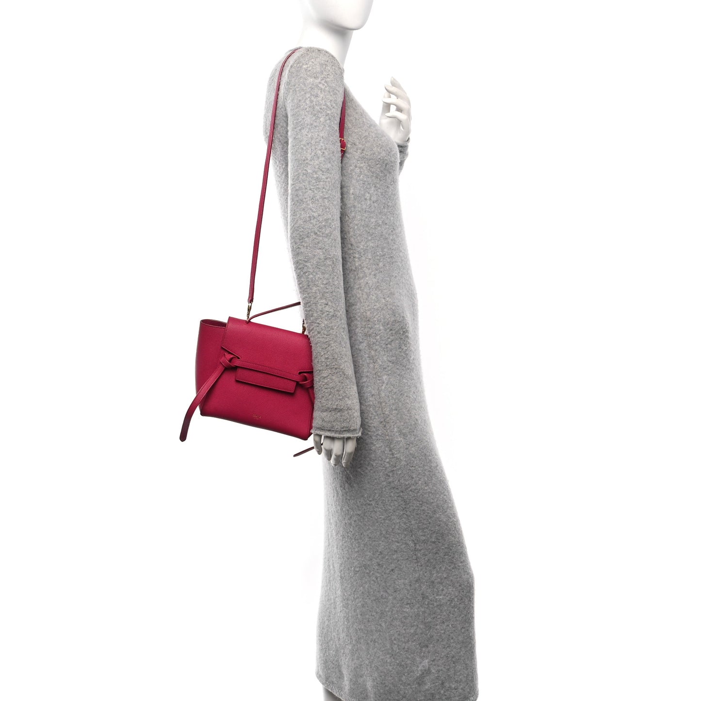 Grained Calfskin Nano Belt Bag Raspberry