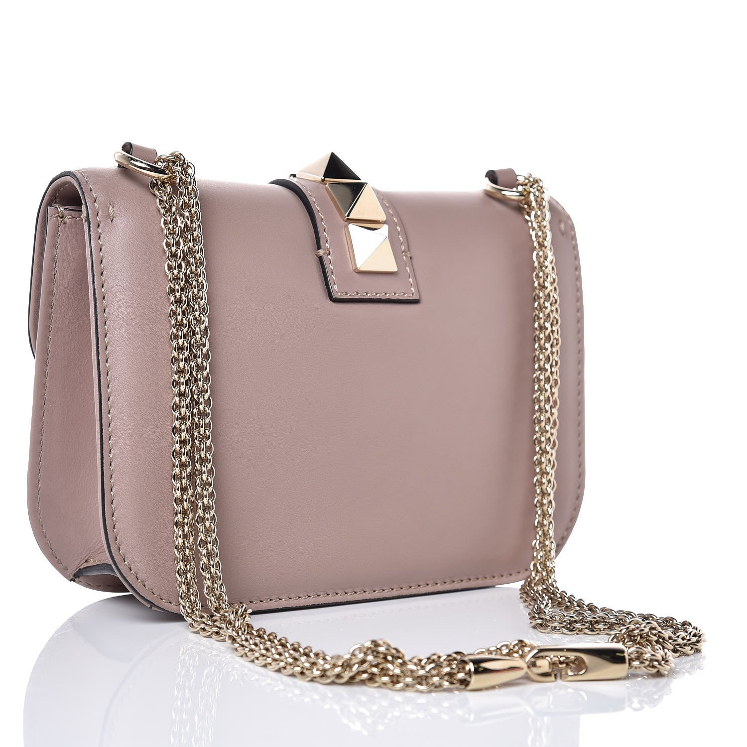 Valentino Garavani Vitello Small Glam Lock Rockstud Flap Poudre 3 of 6