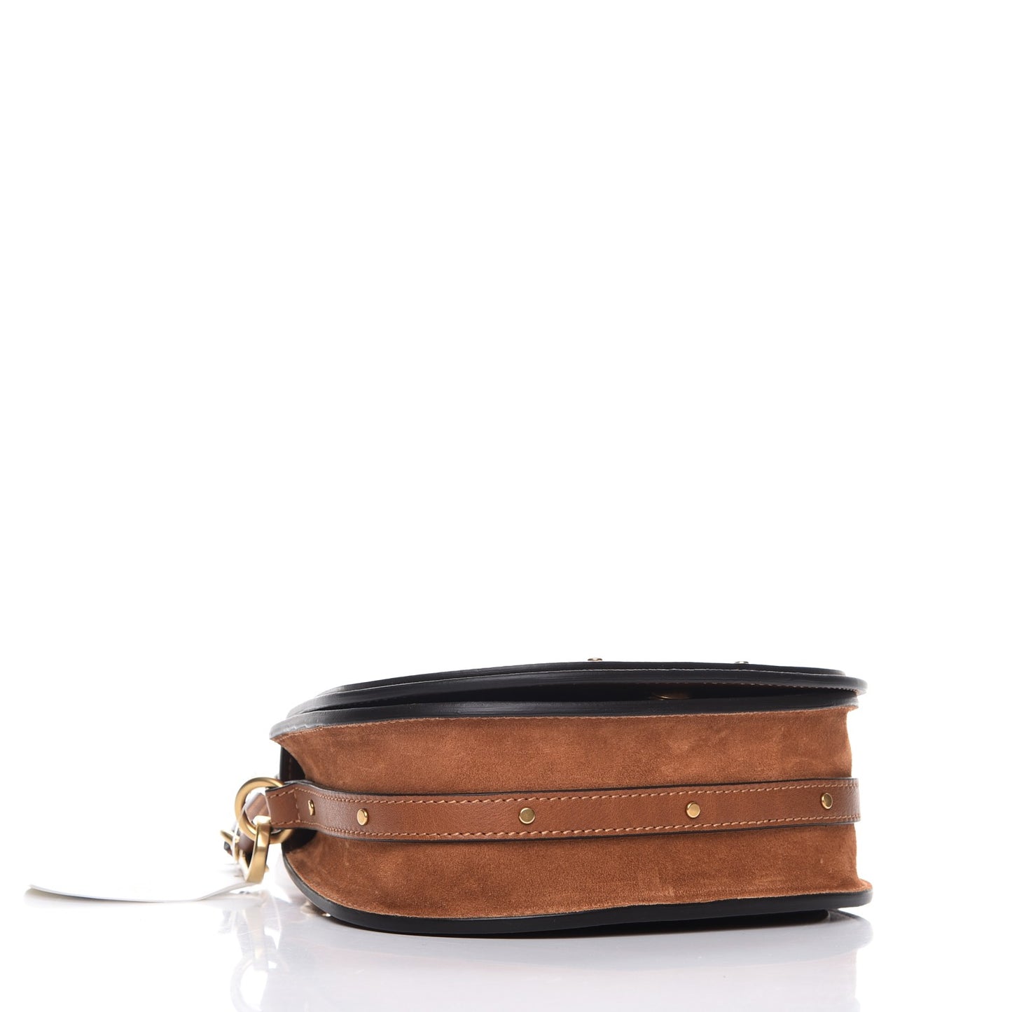 Calfskin Suede Small Nile Bracelet Bag Caramel