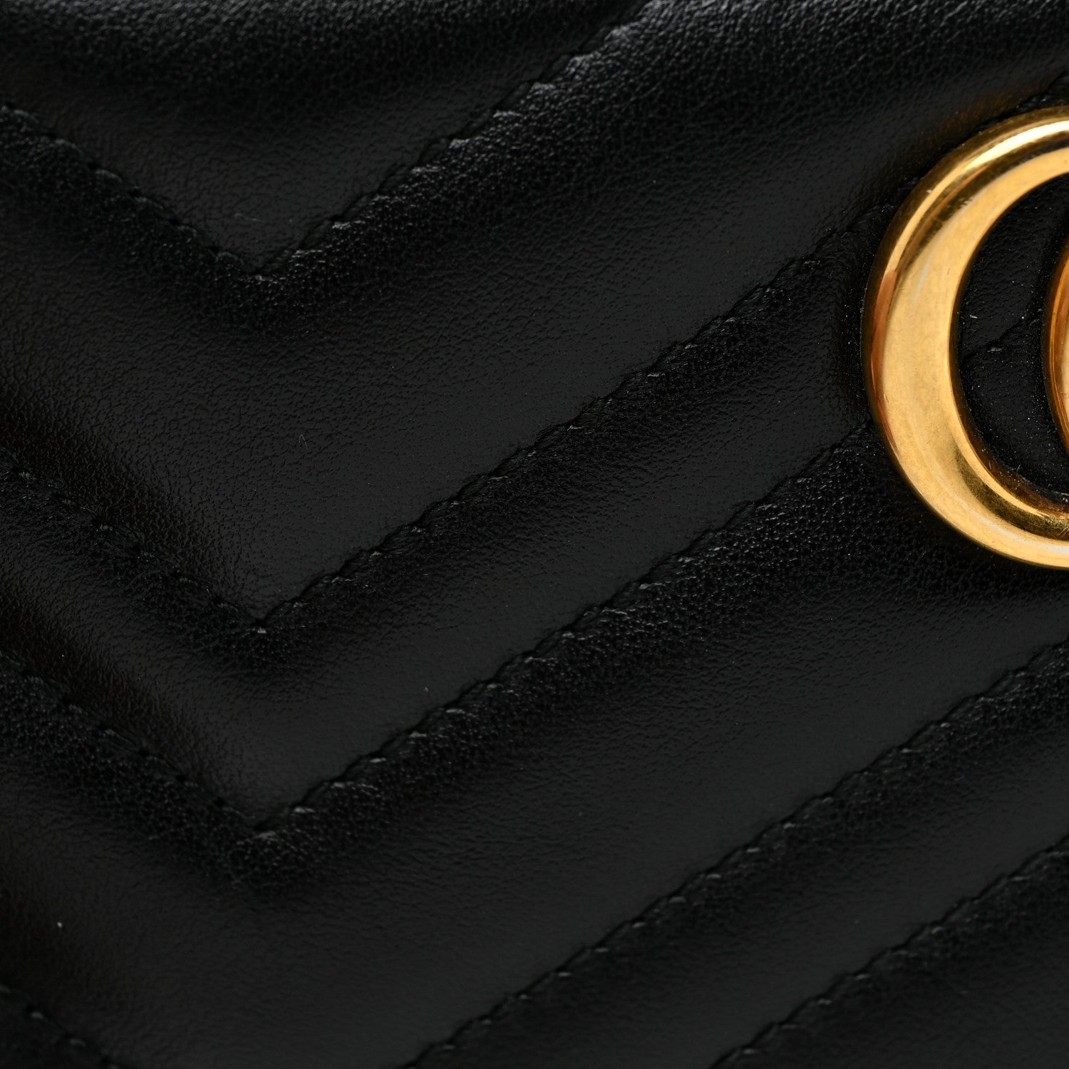 Gucci Calfskin Matelasse GG Marmont Zip Around Wallet Black 11 of 24