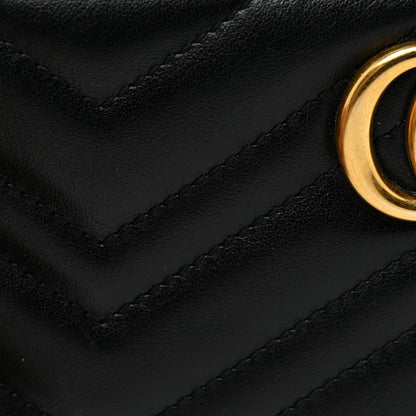 Gucci Calfskin Matelasse GG Marmont Zip Around Wallet Black 11 of 24