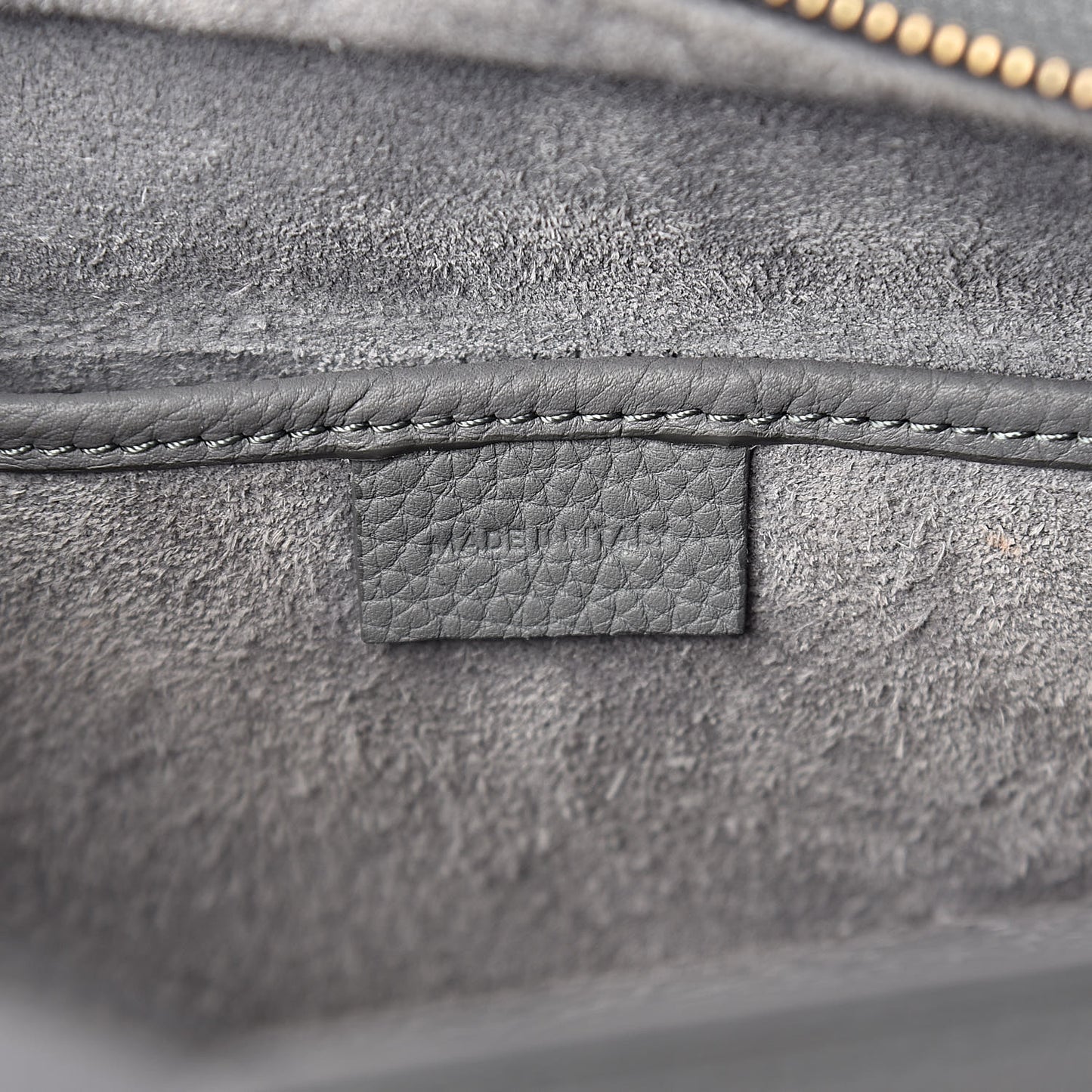 Baby Drummed Calfskin Nano Luggage Kohl