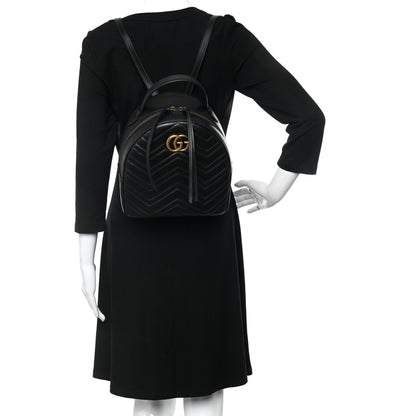 Gucci Calfskin Matelasse GG Marmont Backpack Black 2 of 16