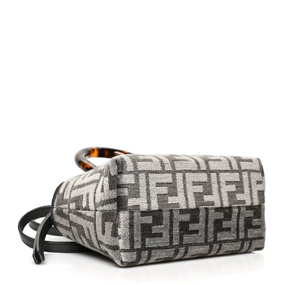 Fendi Chenille Vitello King Plexiglass FF Mini By The Way Top Handle Boston Bag Tortora Nuvola 4 of 11