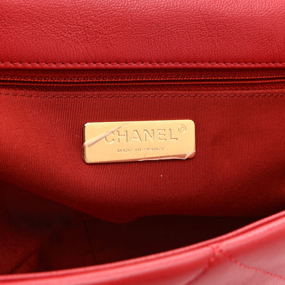 Chanel Goatskin Quilted Large Chanel 19 Flap Red 6 of 10