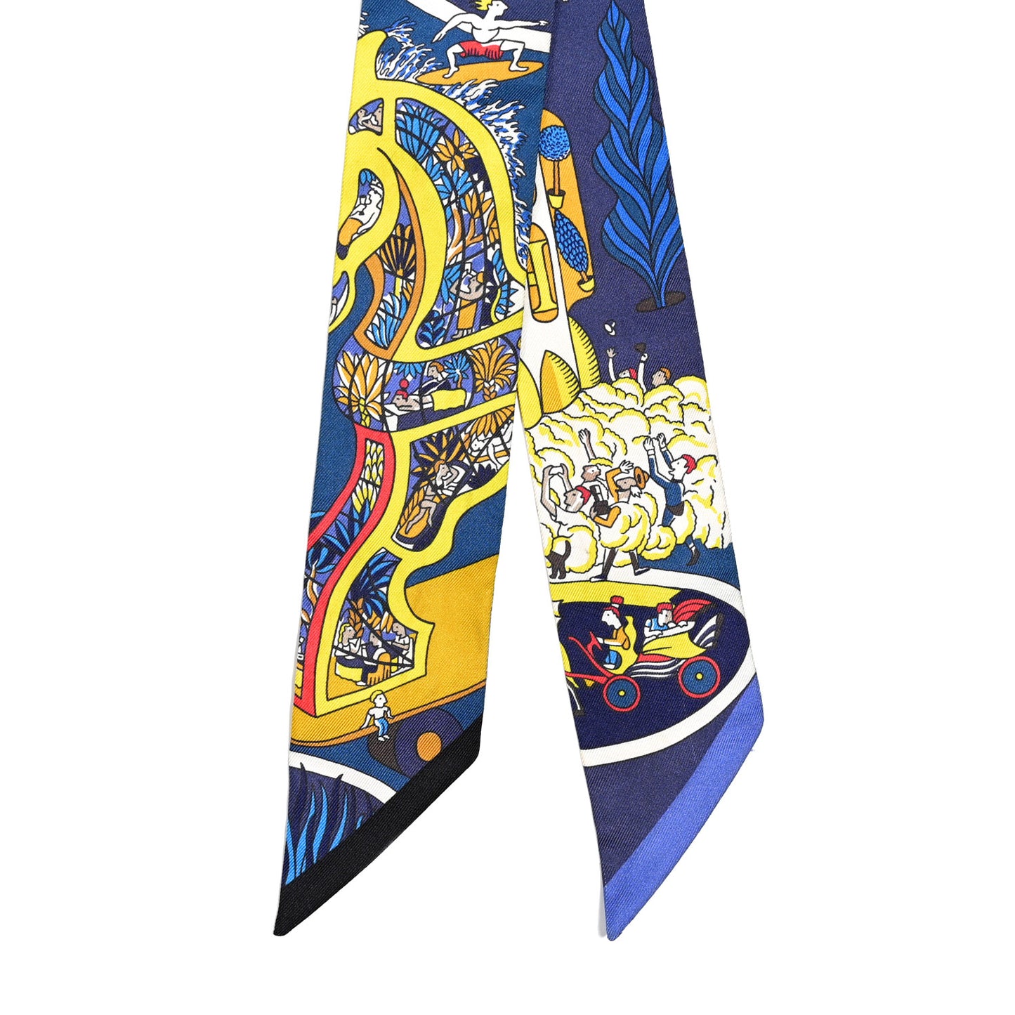 Silk Exposition Universelle Twilly Bleu Jaune Vif Rouge