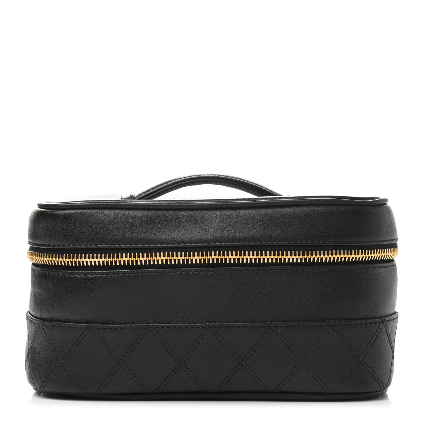 Lambskin Vanity Cosmetic Case Black