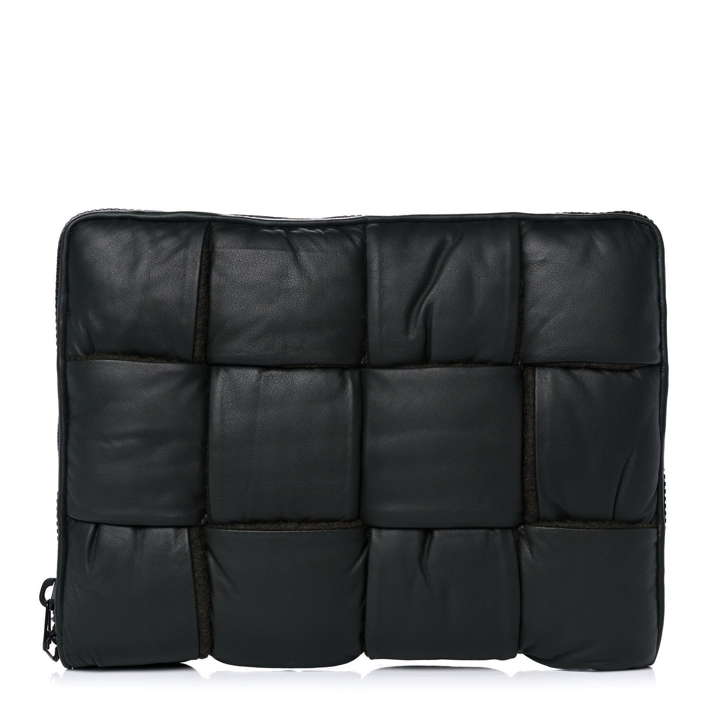 Calfskin Maxi Intrecciato Puffy Laptop Pouch Black
