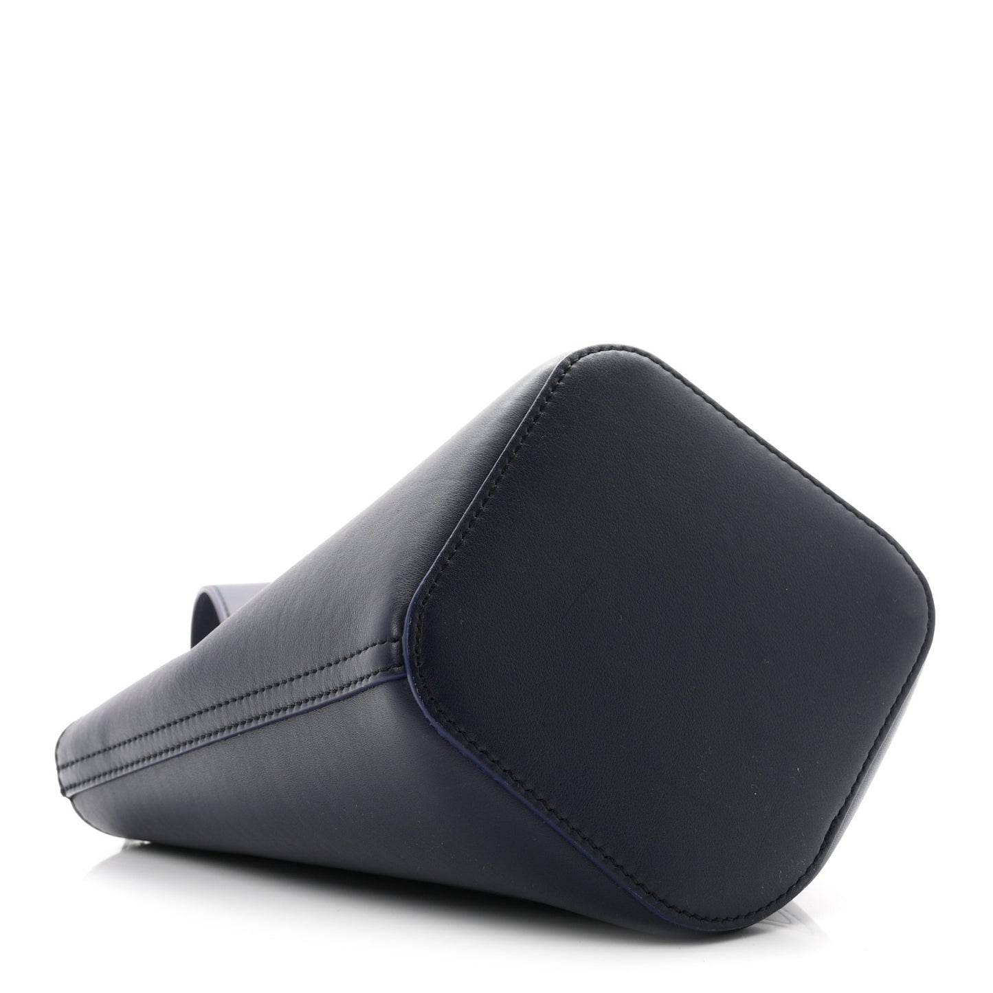 Soft Grained Calfskin Mini Pebble Bucket Bag Navy