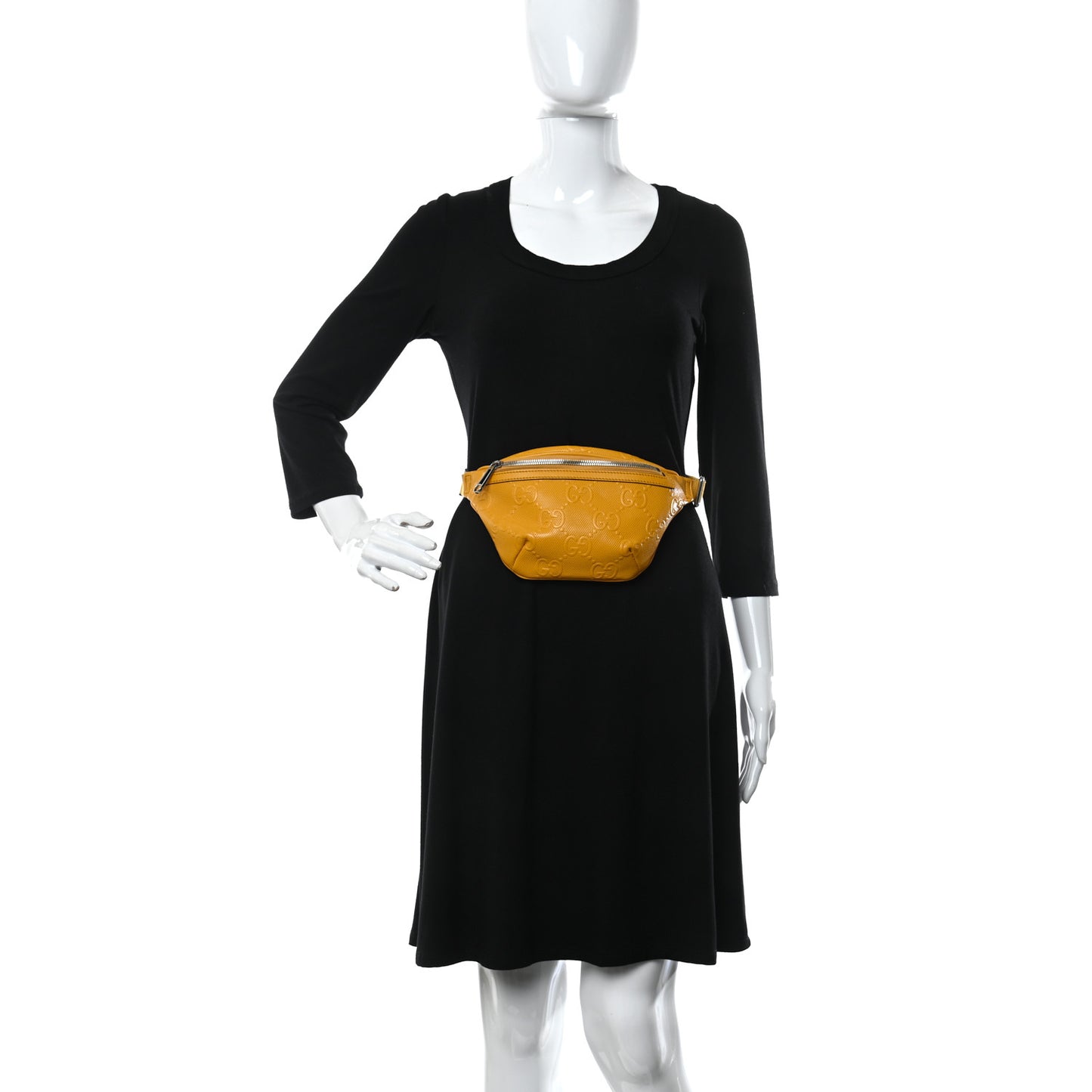 Calfskin GG Tennis Embossed Belt Bag Crop