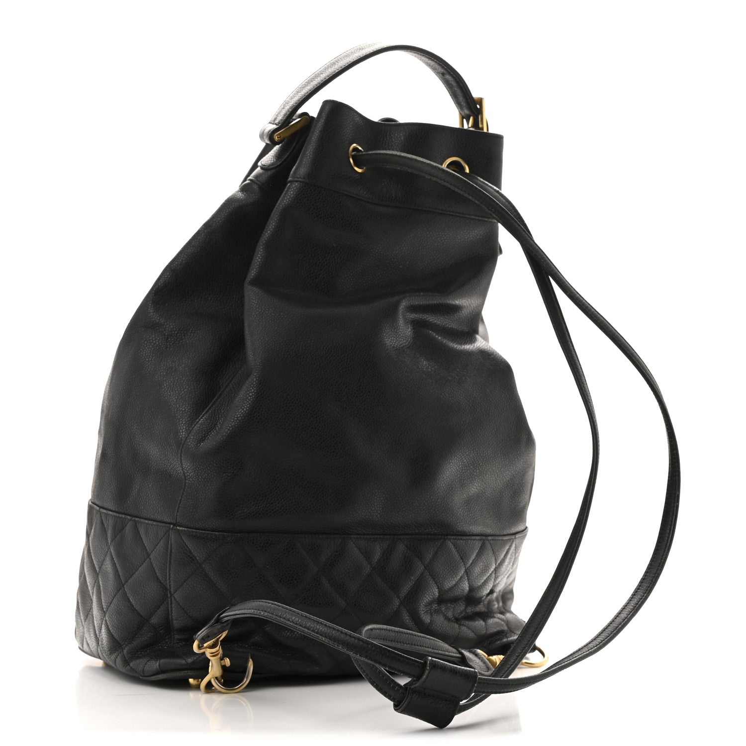Chanel Caviar Quilted Drawstring Backpack Black 3 of 15