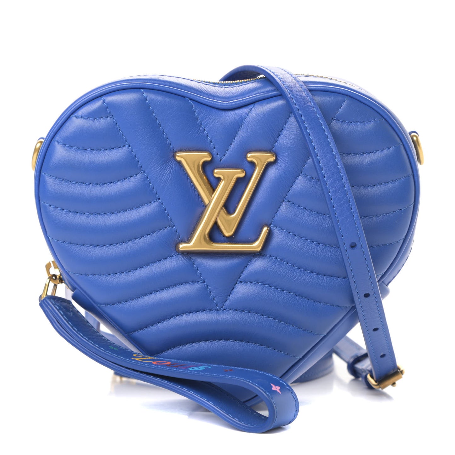 Calfskin New Wave Heart Bag Bleu Neon