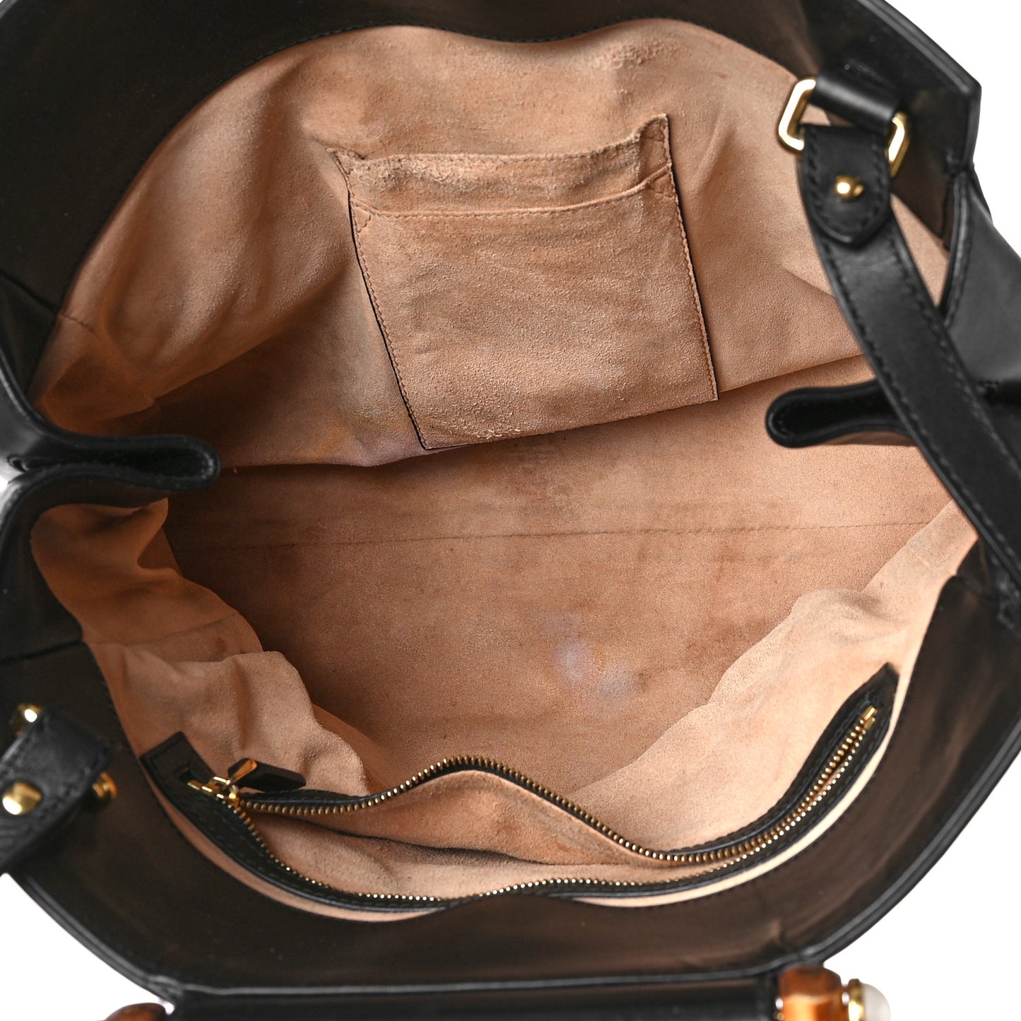 Nappa Bamboo Medium Nymphaea Top Handle Bag Black