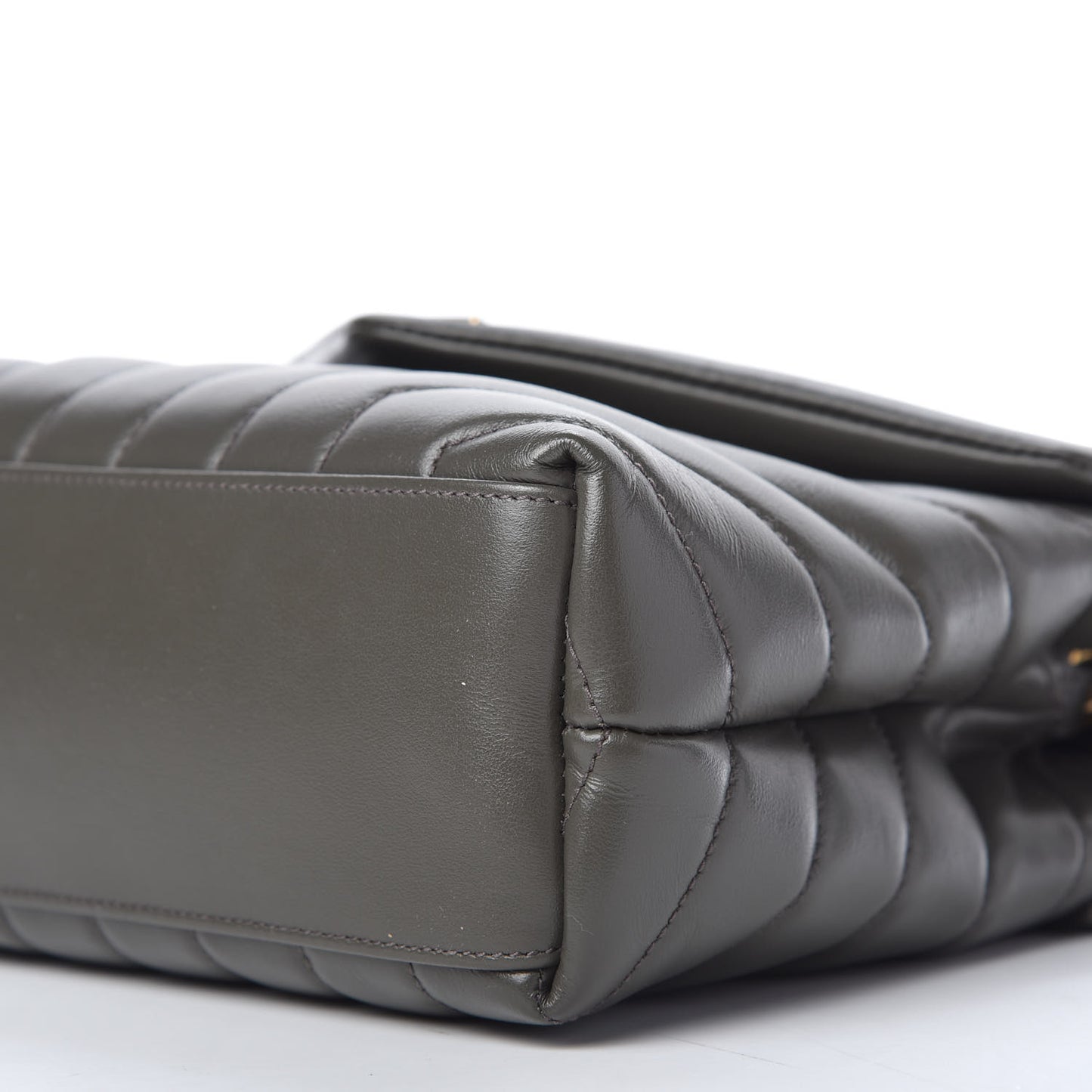 Calfskin Y Quilted Monogram Small Loulou Chain Satchel Pebble