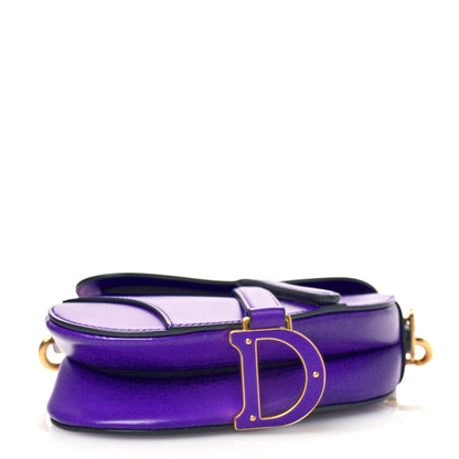 Christian Dior Supple Calfskin Mini Saddle Bag With Strap Purple 4 of 10
