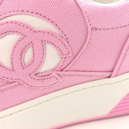 Chanel Cotton Sneakers 38 Pink White 10 of 13