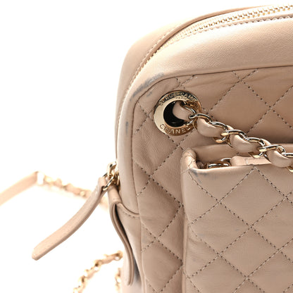 Chanel Lambskin Quilted Camera Case Beige 10 of 11