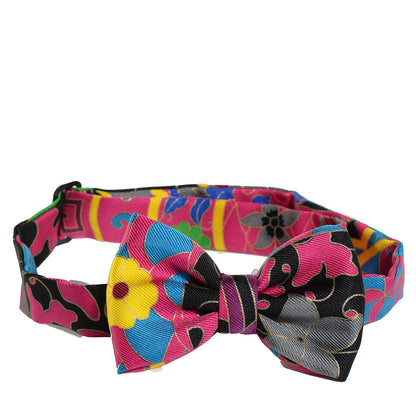 Hermes Silk Twill Collections Imperiales Bow Tie Noir Bleu Fuchsia 3 of 8