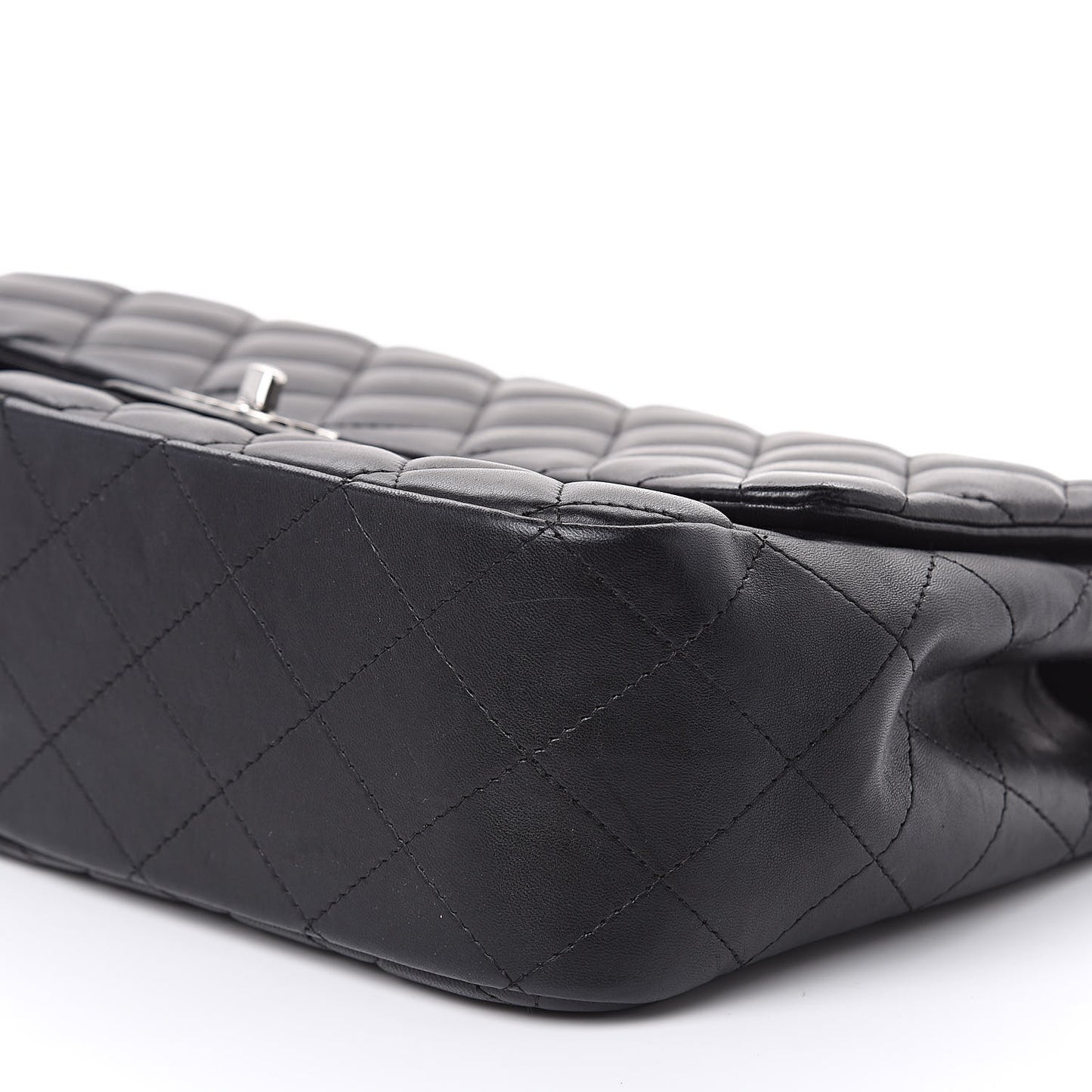 Lambskin Quilted Jumbo Single Flap Black